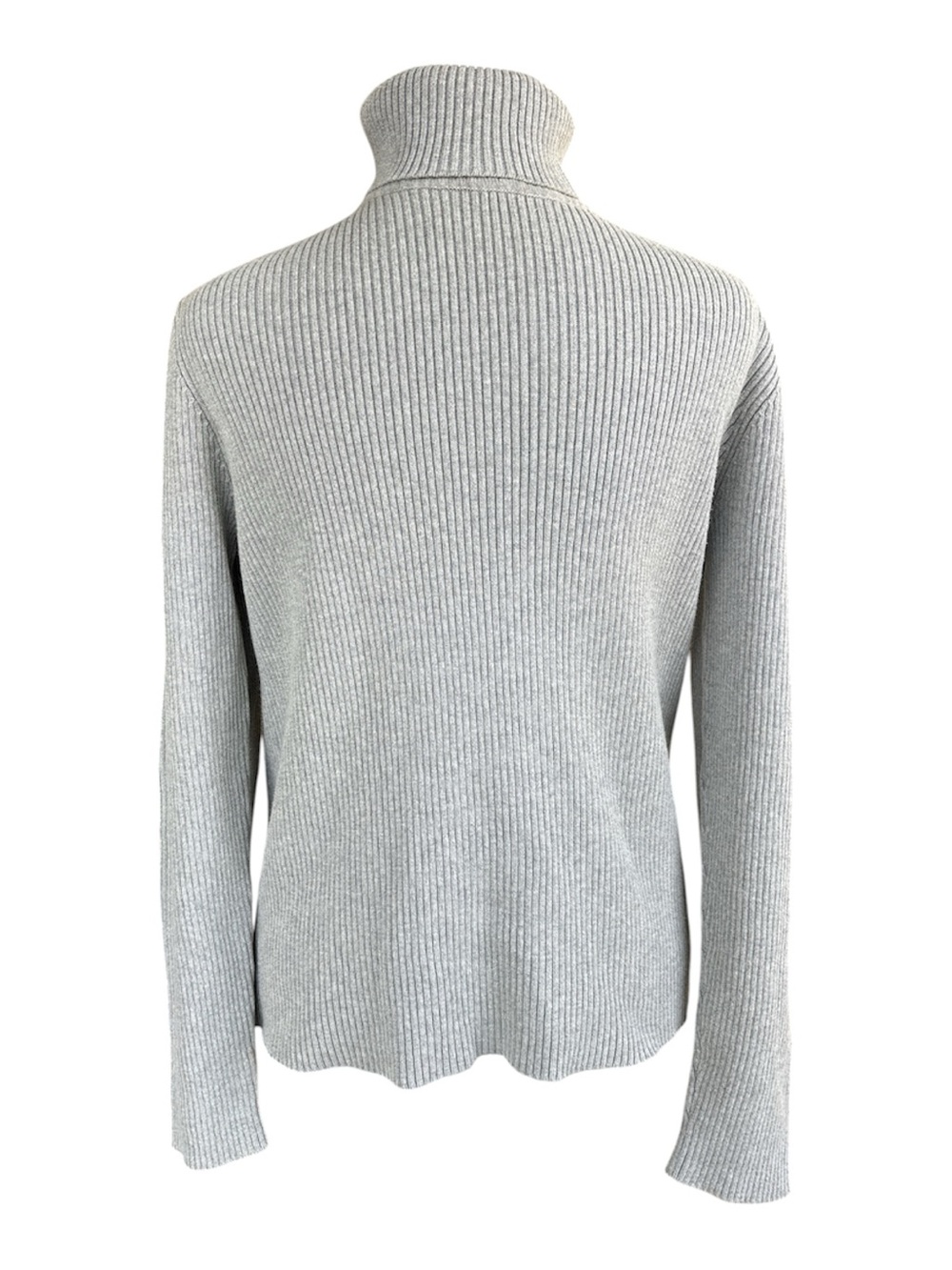 Lauren Ralph Lauren Vintage Ribbed Turtleneck Long Sleeve Top Grey/Red Logo S - Picture 3 of 7